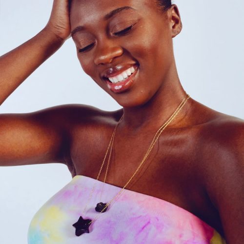 Black Goldstone Star Necklace - Image 2